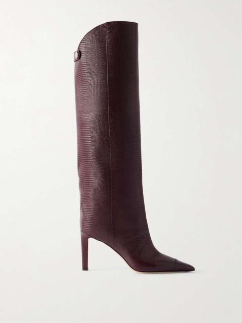 Alizze lizard-effect leather knee boots