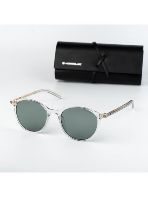 Montblanc Montblanc Men Sunglasses Clear Green Round MB0326SA 004 NEW AUTHENTIC