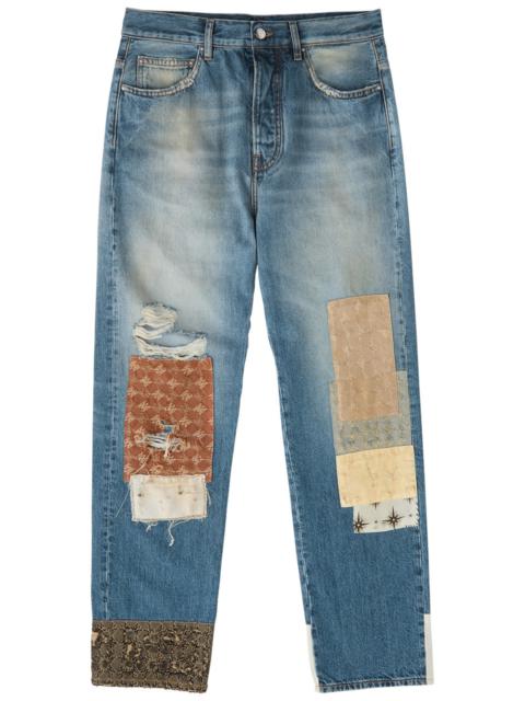 Amiri Ma Quad Artpatch Straight-leg Jeans