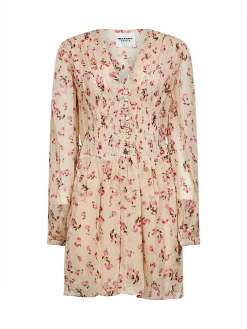 Isabel Marant Étoile Beige printed muslin Loriena minidress