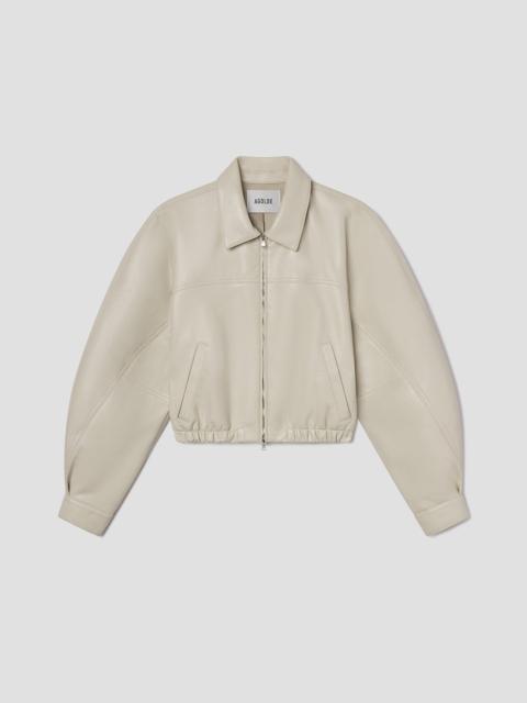 AGOLDE DIXON BOMBER (RECYCLED LEATHER) IN BUFF