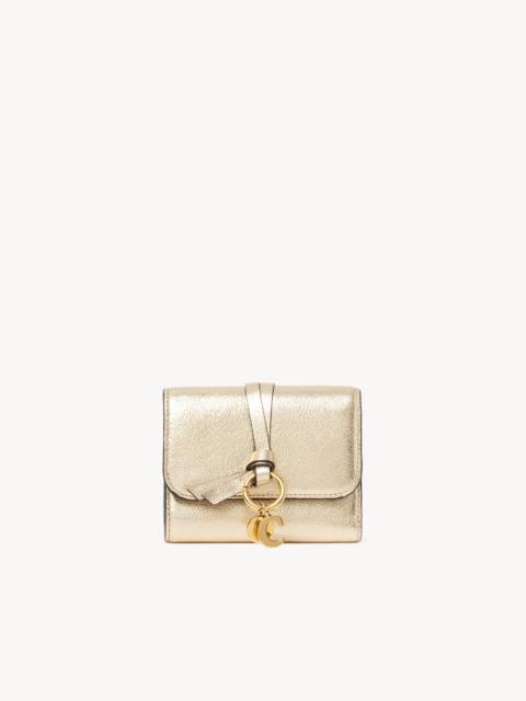 Chloé SMALL ALPHABET TRI-FOLD IN METALLIZED LEATHER