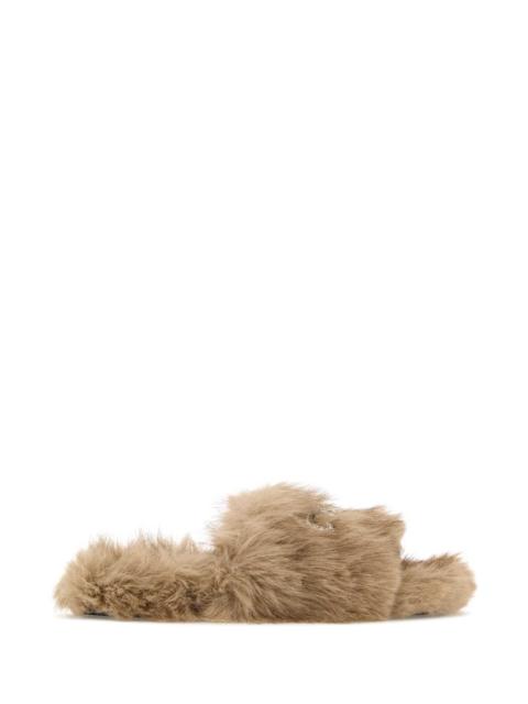 BALENCIAGA Balenciaga Women Beige Eco Fur Slippers
