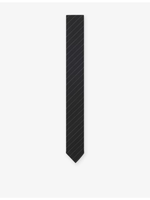 HUGO Stripe-Pattern Silk-Jacquard Tie