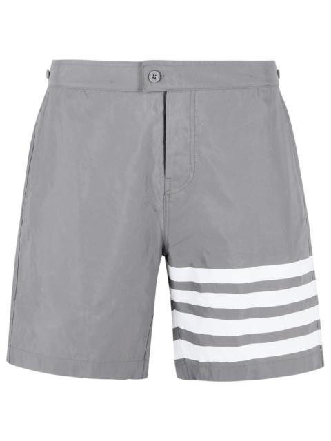 Thom Browne Thom Browne 'Swim Tech 4 Bar' Grey Nylon Swimsuit Men