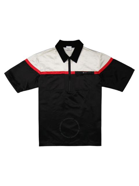 Burberry Burberry Ladies Colorblock Silk Satin Oversized Short Sleeve Bowling Shirt