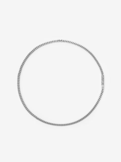 Burberry Engraved Check Chain Necklace