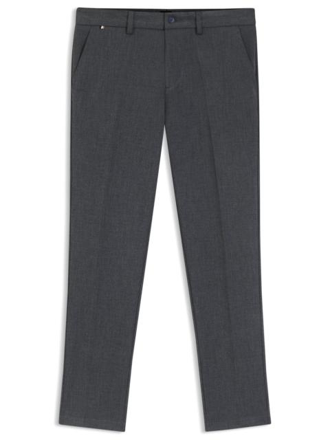 BOSS SLIM-FIT TROUSERS IN BRUSHED HERRINGBONE