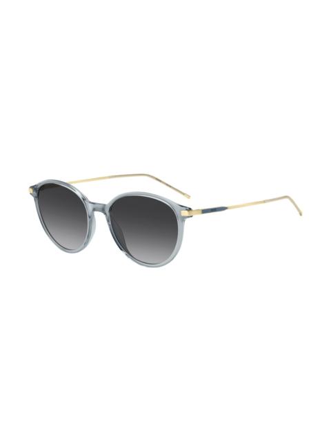 BOSS BLUE-GRAY SUNGLASSES WITH GOLD-TONE TEMPLES