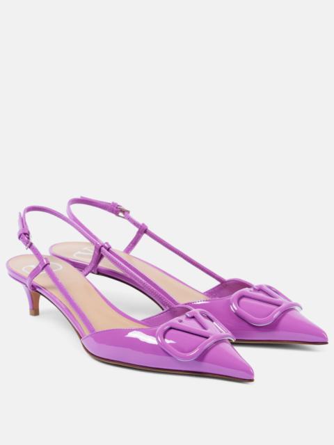 Valentino VLogo Signature patent leather slingback pumps
