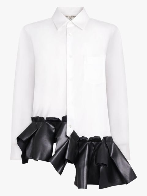 Comme Des Garçons ASYMMETRIC L/S SHIRT WITH CONTRAST RUFFLE DETAIL | WHITE/BLACK