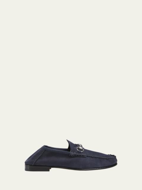 GUCCI Men's Horsebit 1953 Suede Loafers