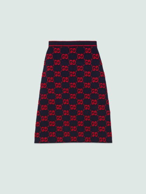 GUCCI Gucci GG Wool Boucle Jacquard Skirt