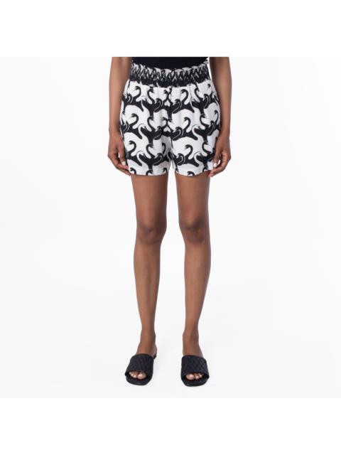 Burberry Burberry Swan-Pattern Silk Shorts