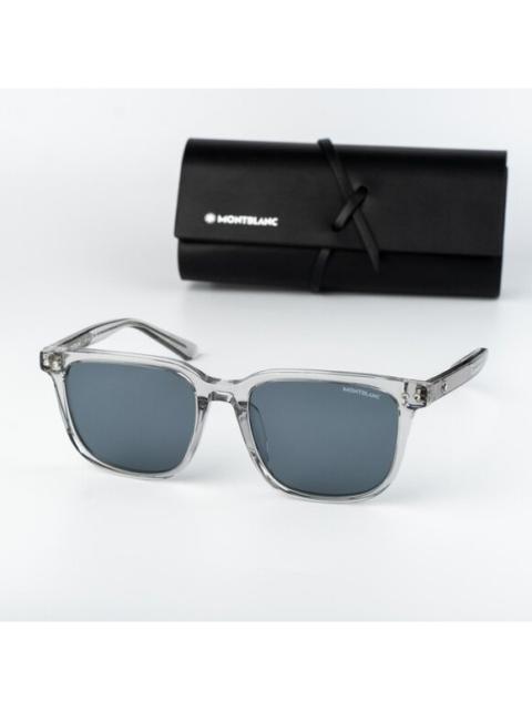 Montblanc Montblanc Men Sunglasses Grey Blue Square MB0258SA 004 NEW AUTHENTIC