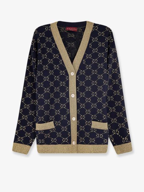 GUCCI Gucci Cotton Blend Cardigan With All-Over Gg Logo