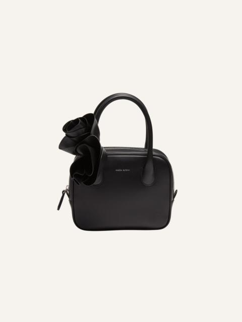 MAGDA BUTRYM Brigitte square bag in black leather and silver