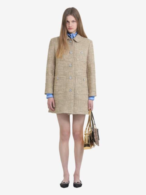 N°21 SHORT COAT WITH JEWEL BUTTONS AND ROUNDED COLLAR
