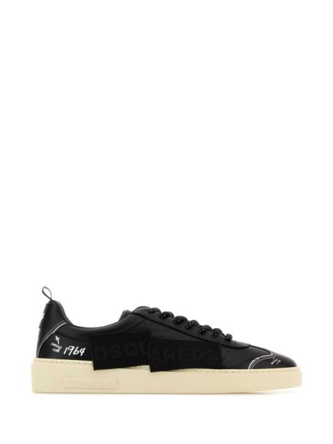 DSQUARED2 Dsquared Men Black Leather Rider Sneakers
