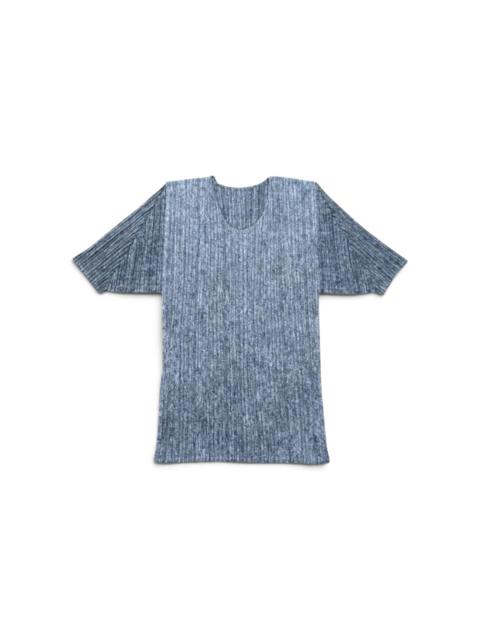 Pleats Please Issey Miyake Vintage Issey Miyake Pleats Please Grey Plissé Short Sleeve
