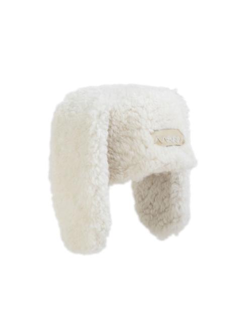 shearling flap beanie