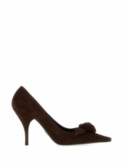 Prada Prada Women Brown Suede Pumps