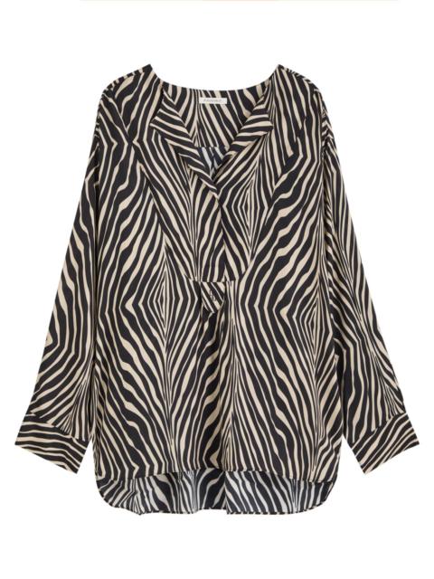 BY MALENE BIRGER BY Malene Birger Fayette Zebra-print Matte Satin Blouse