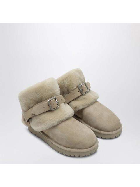 Burberry Chubby snow boots in suede and beige shearling