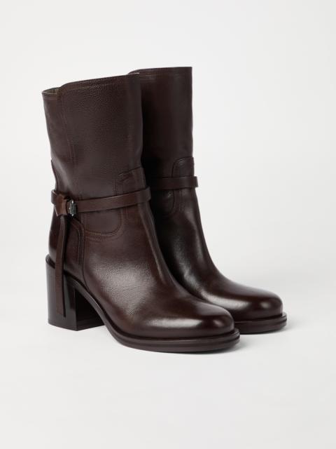 Brunello Cucinelli Classic leather ankle boots with monili