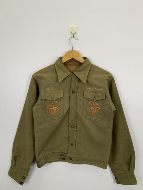 Other Designers Vintage - 1940s Military Souvenier Sukajan Denim Jacket