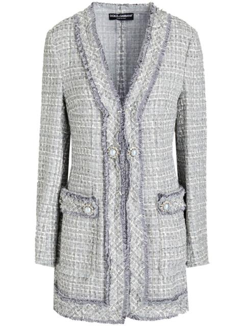Dolce & Gabbana Embellished metallic tweed jacket