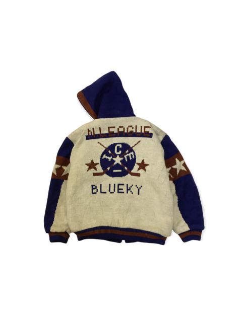 Other Designers Vintage - Vintage Blueky International Sherpa Knit Bomber