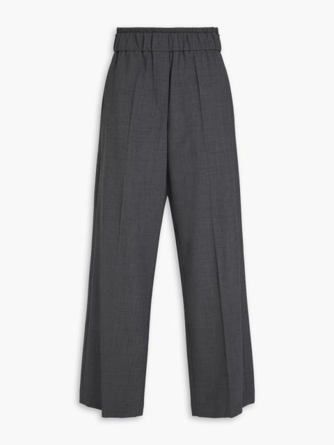 Brunello Cucinelli Bead-embellished wool-blend wide-leg pants