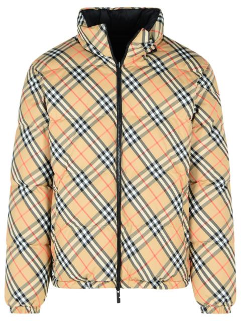 Burberry Burberry Reversible Beige Polyester 'Snowdon' Down Jacket Men