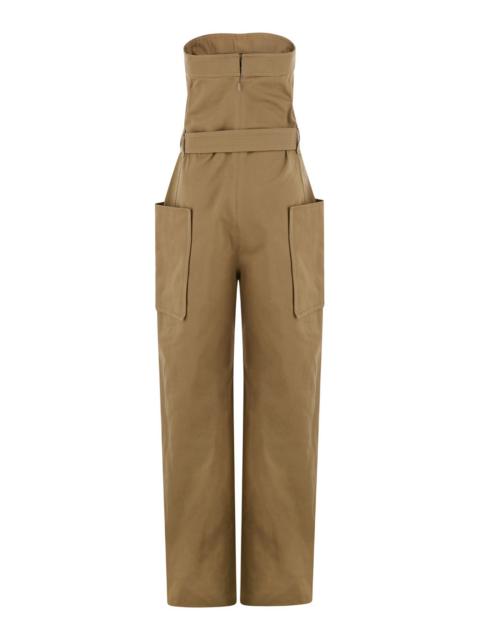 Saint Laurent Women Look5 Combinaison Ceinturee Avec Haut Bustier Et Poches Plaquess