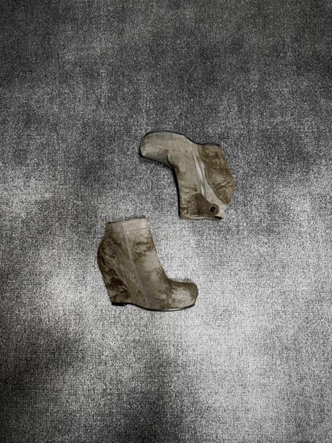 Rick Owens Rick Owens Asymmetric Zip Suede Wedge Boots
