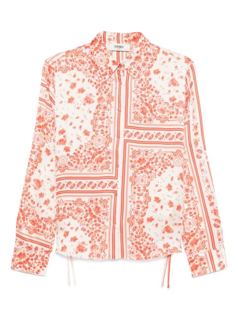 FENDI floral-print silk shirt