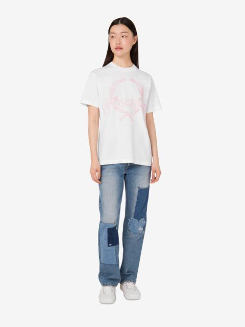 Moschino ORGANIC COTTON JERSEY T-SHIRT LAUREL CROWN