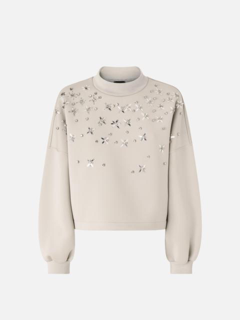 PINKO SWEATER WITH JEWEL EMBROIDERY