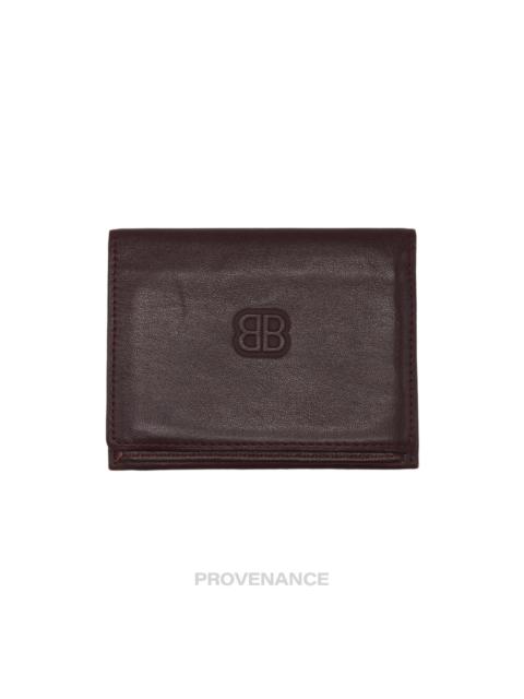 BALENCIAGA Balenciaga BB Logo Bifold Wallet - Deep Burgundy