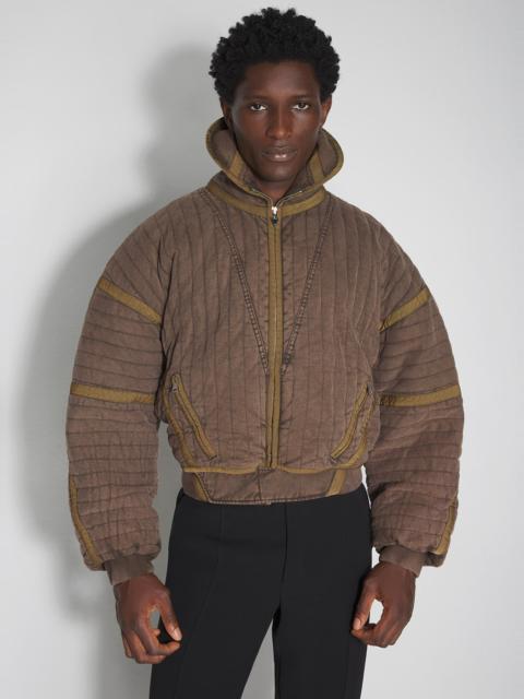 MUGLER brown quilted cargo jacket