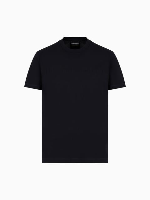 EMPORIO ARMANI Jersey T-shirt with jacquard logo