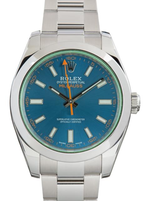 ROLEX Pre-Owned Rolex Milgauss Ref 116400GV Green Crystal
