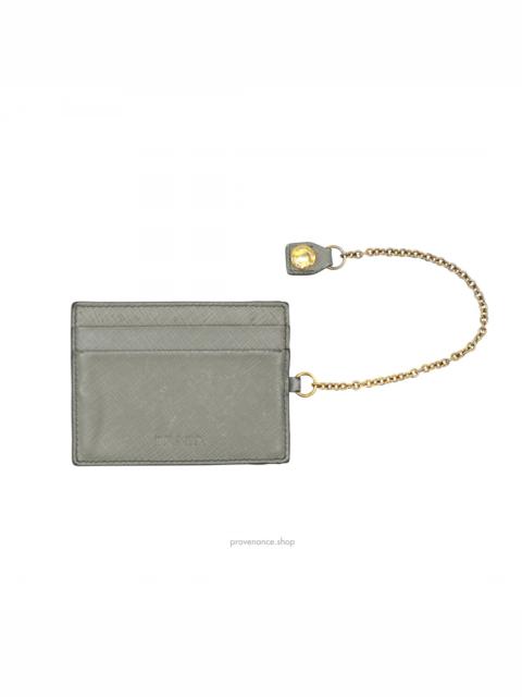 Prada Prada Cardholder Wallet - Grey Saffiano Leather