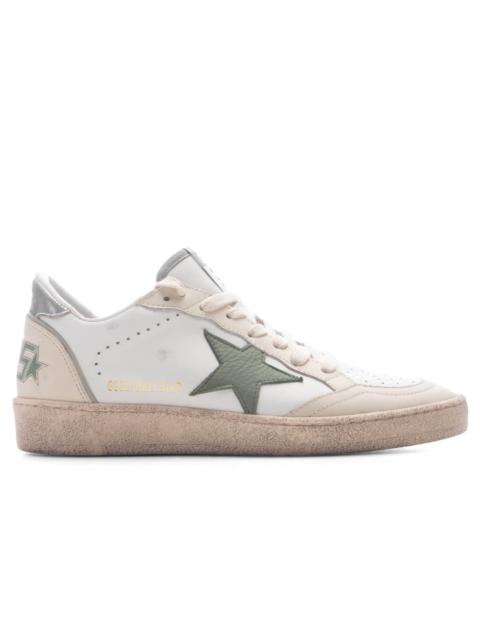 Golden Goose WOMEN'S BALL STAR - WHITE/GREEN/SILVER
