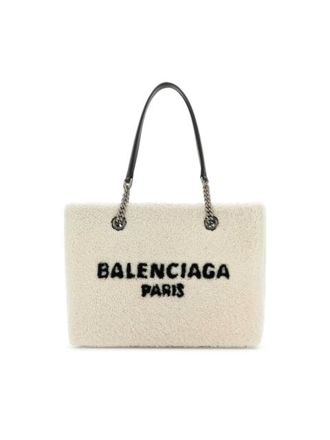 BALENCIAGA Balenciaga White Shearling Duty Free M Handbag