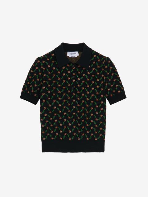 Alexander McQueen Flower Jacquard Polo Shirt