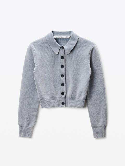Alexander Wang Grey Cotton-Blend Chenille Cardigan