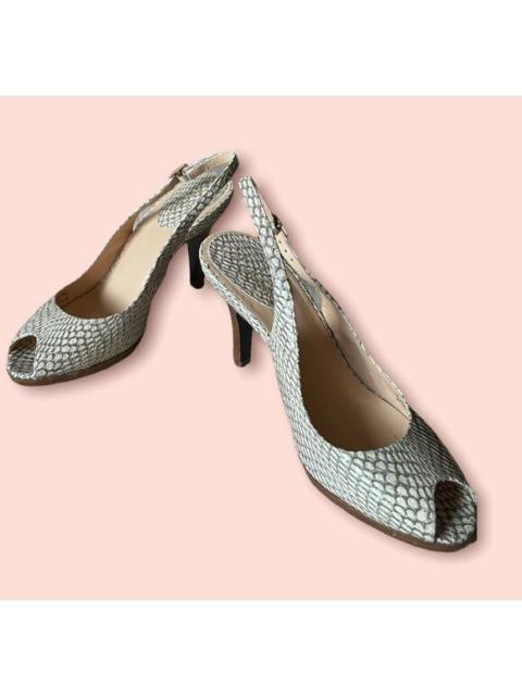 Other Designers Cole Haan Carma NikeAir Ivory Snakeskin Leather Sling back Heels size 8 NEW NWOB