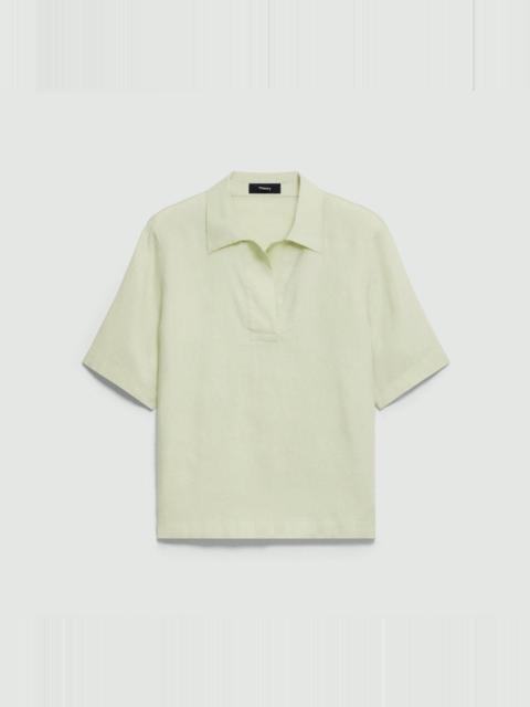 Theory Polo Shirt in Relaxed Linen